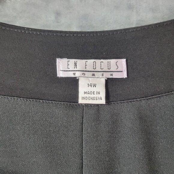 En Focus Women Teal Black Sleeveless Shift Dress 14W Plus Size Abstract Floral - Picture 2 of 9